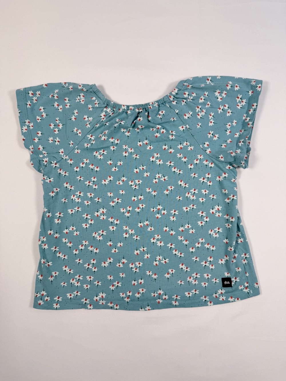 TEA Girls Floral Print Flutter Sleeve Top Size 5 Cottagecore Daisy Garden - Picture 8 of 8